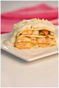 Lasanha de Salmão com frutos do mar